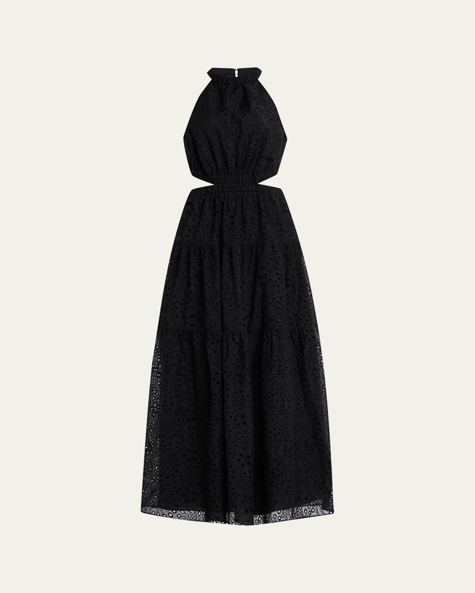 Claudia Embroidered Cutout Maxi Dress